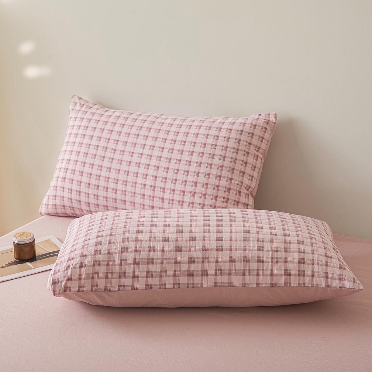 91家纺网 家纺一手货源 找家纺 寐眠 2026新款水洗棉花夏被夏凉被空调被 粉雾小格