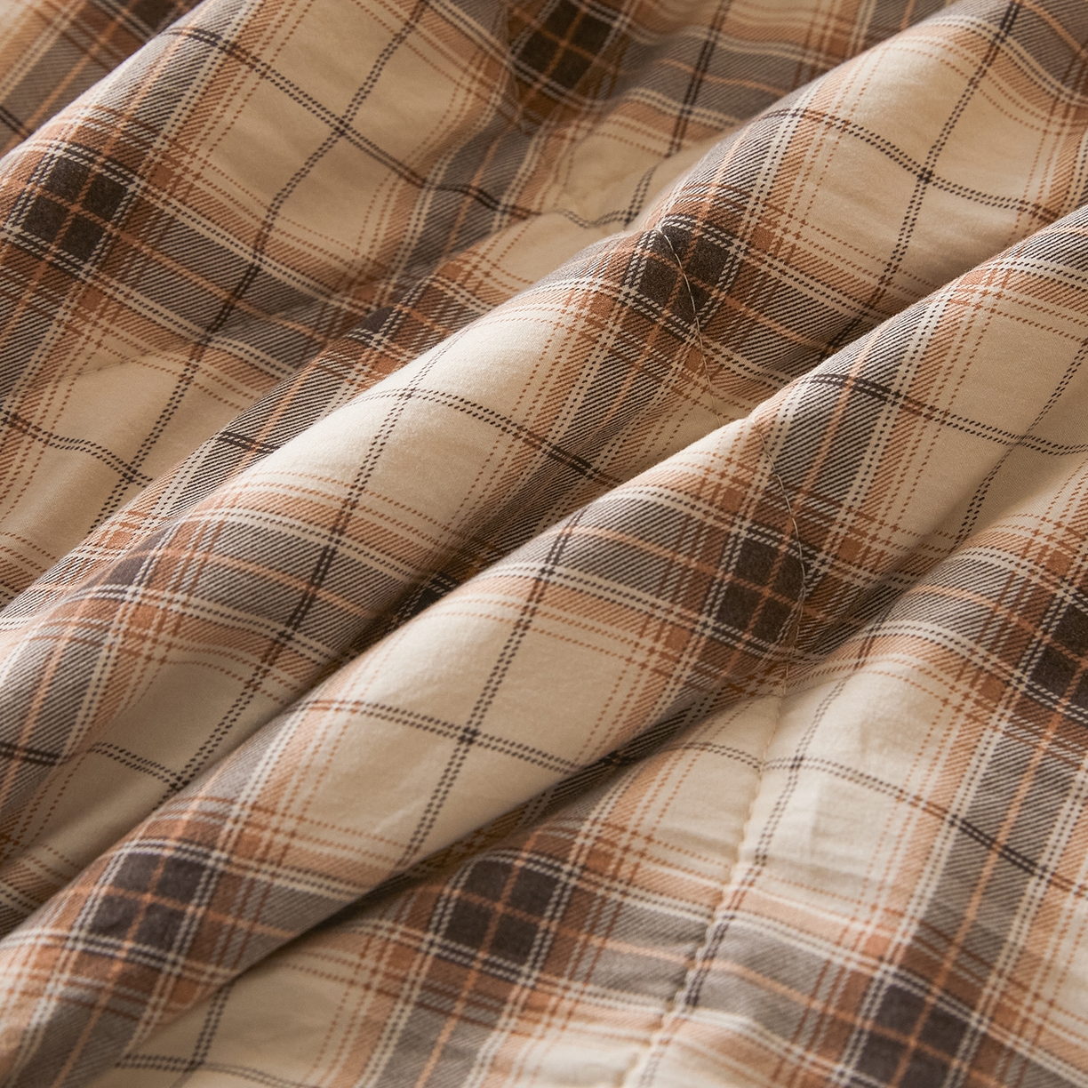 91家纺网 家纺一手货源 找家纺 寐眠 2026新款水洗棉花夏被夏凉被空调被 拿铁细格