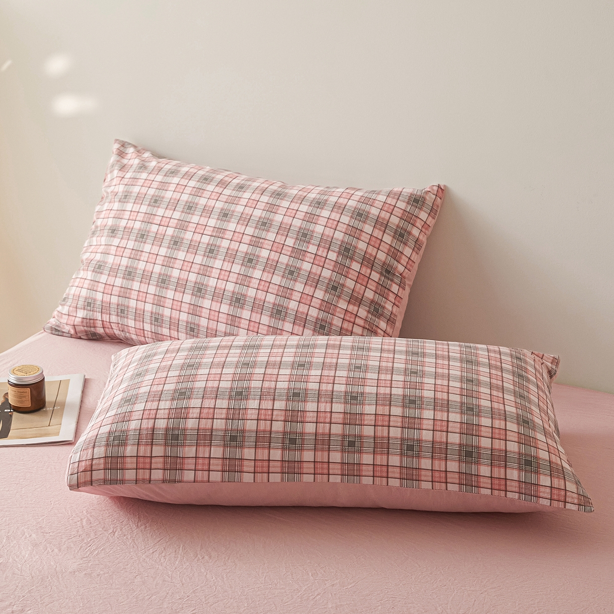 91家纺网 家纺一手货源 找家纺 寐眠 2026新款水洗棉花夏被夏凉被空调被 烟粉撞格