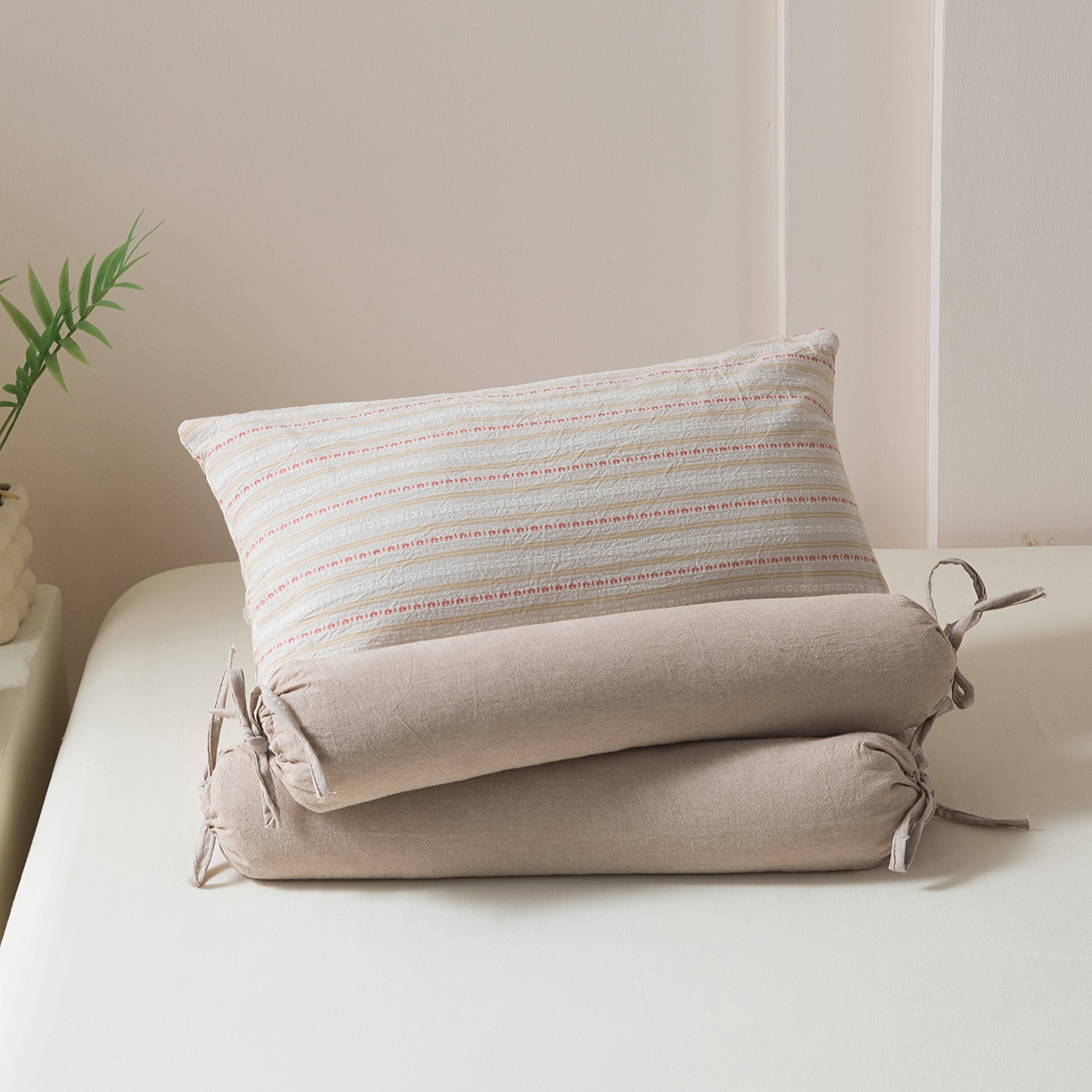 （总）莉迪娅 2026新款全棉立体条纹荞麦枕枕头枕芯