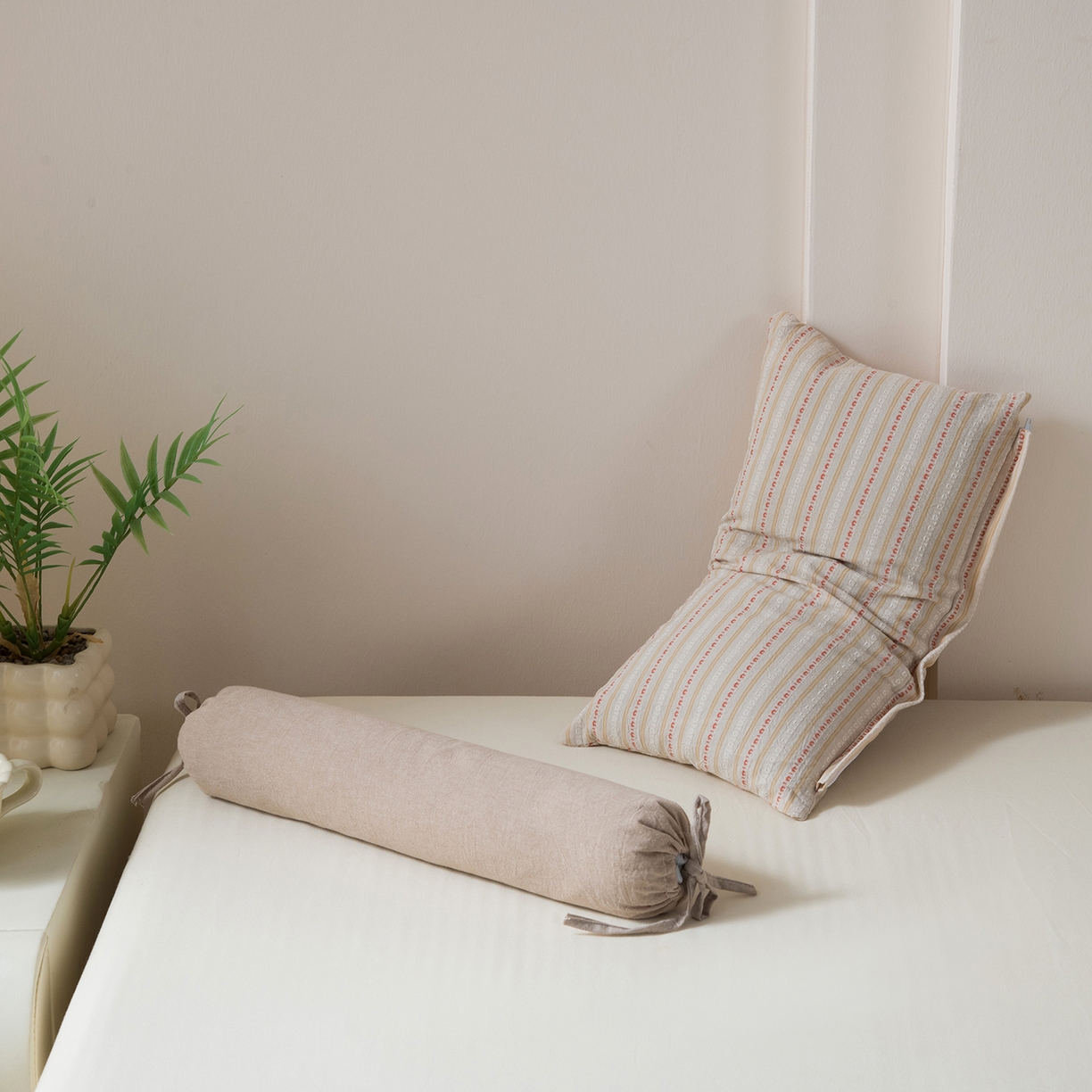 91家纺网 家纺一手货源 找家纺 莉迪娅 2026新款全棉立体条纹荞麦枕枕头枕芯 条纹粉