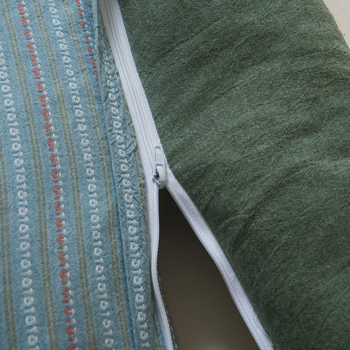 91家纺网 家纺一手货源 找家纺 莉迪娅 2026新款全棉立体条纹荞麦枕枕头枕芯 条纹绿