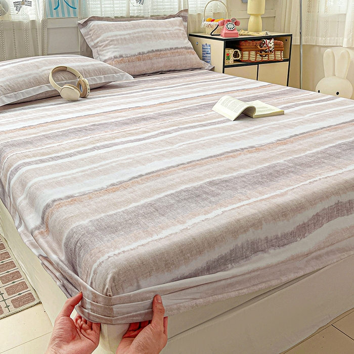 91家纺网 家纺一手货源 找家纺 大柏树 2026新款全棉纯棉13376印花单床笠单品床笠床笠单件 月冉星河咖