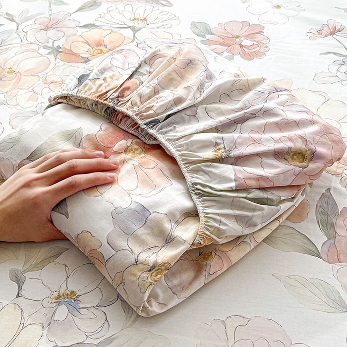 91家纺网 家纺一手货源 找家纺 大柏树 2026新款全棉纯棉13376印花单床笠单品床笠床笠单件 云纱粉