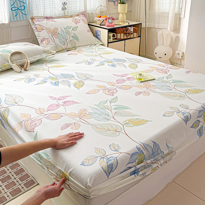 大柏树 2026新款全棉纯棉13376印花单床笠单品床笠床笠单件 满庭绿