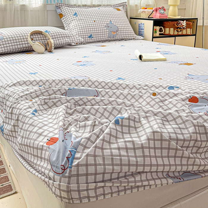 91家纺网 家纺一手货源 找家纺 大柏树 2026新款全棉纯棉13376印花单床笠单品床笠床笠单件 活力小象