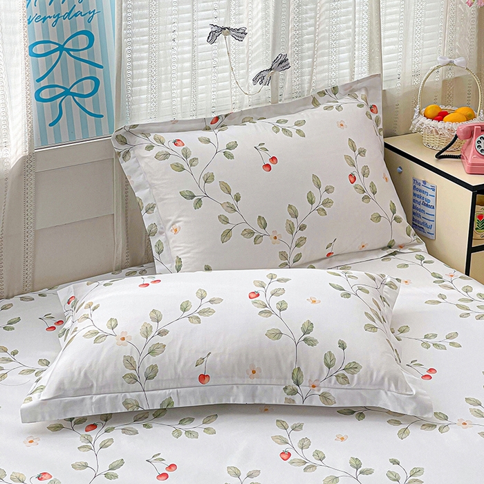 91家纺网 家纺一手货源 找家纺 大柏树 2026新款全棉纯棉13376印花单床笠单品床笠床笠单件 花自红-绿