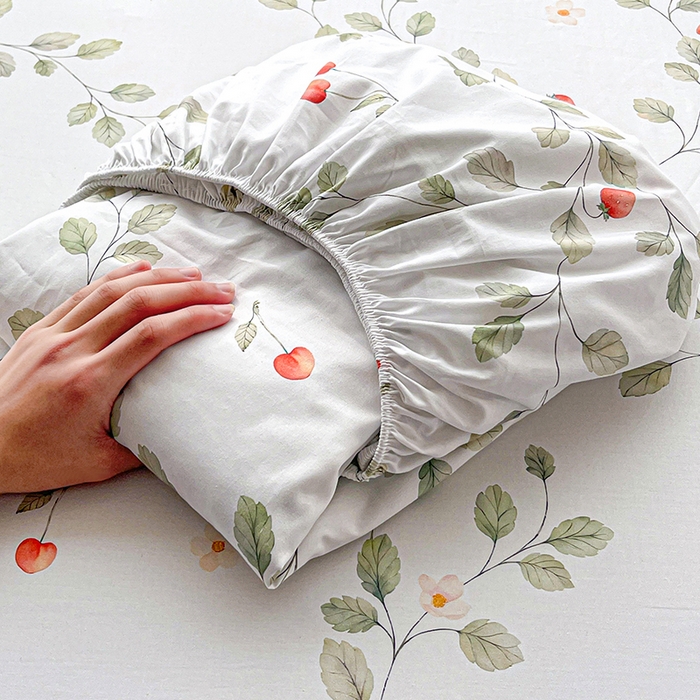 91家纺网 家纺一手货源 找家纺 大柏树 2026新款全棉纯棉13376印花单床笠单品床笠床笠单件 花自红-绿