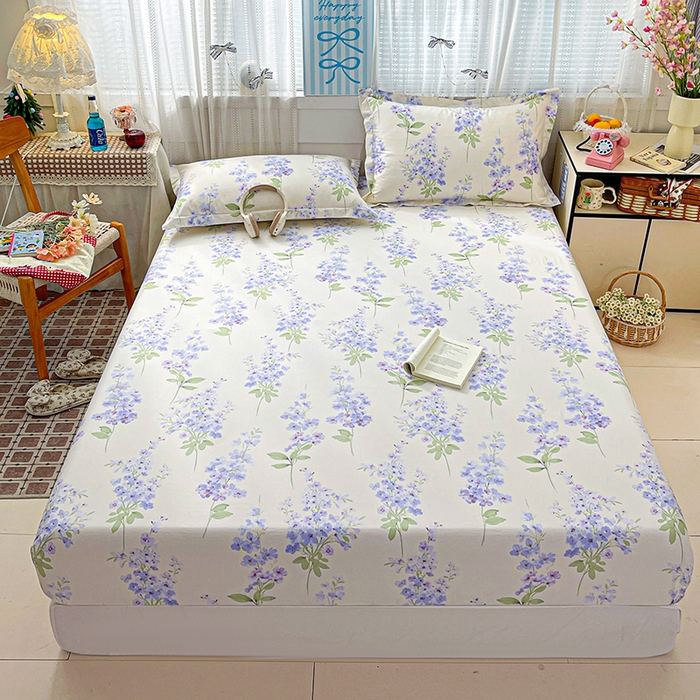 91家纺网 家纺一手货源 找家纺 大柏树 2026新款全棉纯棉13376印花单床笠单品床笠床笠单件 花织梦紫