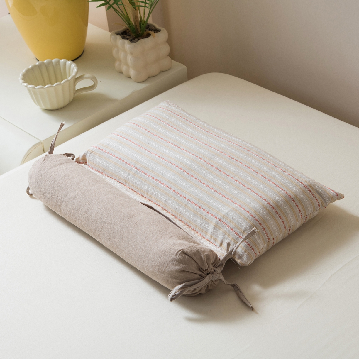 91家纺网 家纺一手货源 找家纺 （总）莉迪娅 2026新款全棉立体条纹荞麦枕枕头枕芯