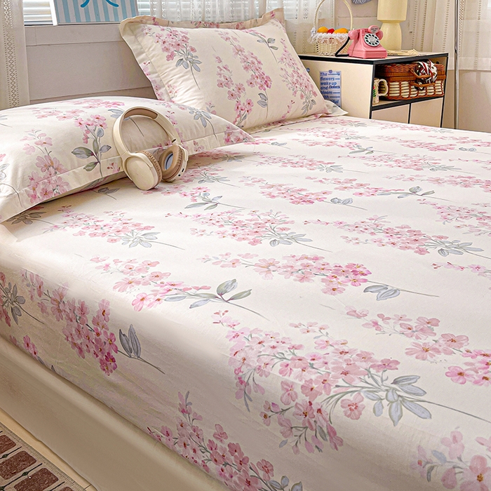 91家纺网 家纺一手货源 找家纺 大柏树 2026新款全棉纯棉13376印花单床笠单品床笠床笠单件 花织梦粉