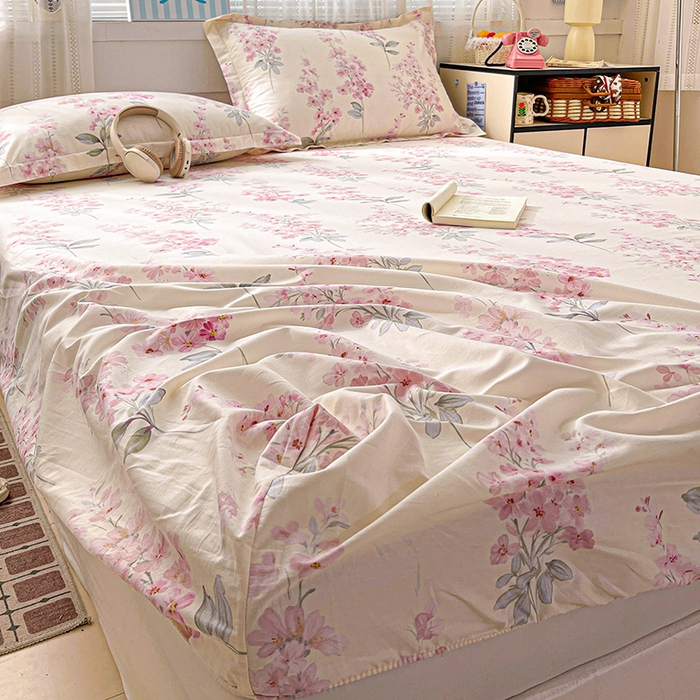 91家纺网 家纺一手货源 找家纺 大柏树 2026新款全棉纯棉13376印花单床笠单品床笠床笠单件 花织梦粉