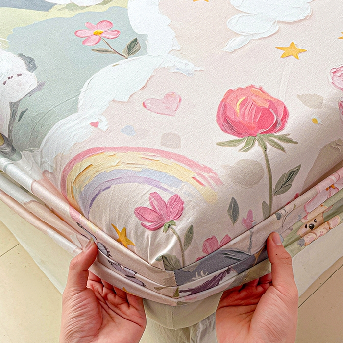 91家纺网 家纺一手货源 找家纺 大柏树 2026新款全棉纯棉13376印花单床笠单品床笠床笠单件 花间小熊