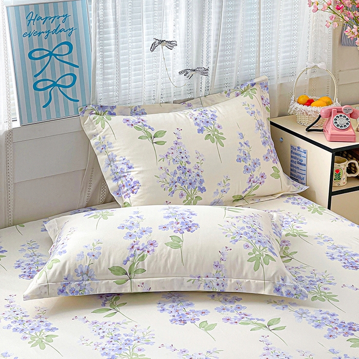 91家纺网 家纺一手货源 找家纺 大柏树 2026新款全棉纯棉13376印花单床笠单品床笠床笠单件 花织梦紫