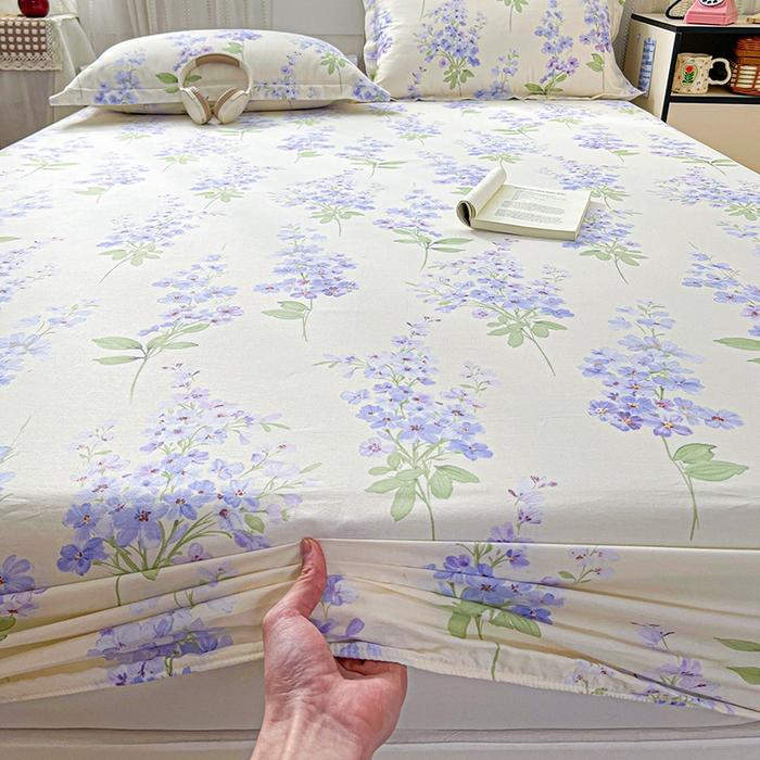 91家纺网 家纺一手货源 找家纺 大柏树 2026新款全棉纯棉13376印花单床笠单品床笠床笠单件 花织梦紫