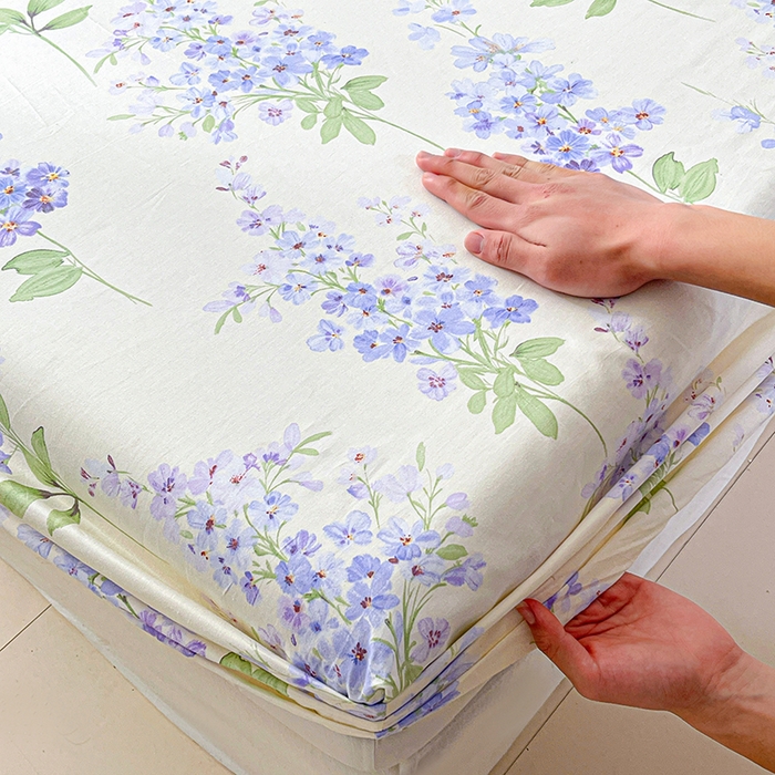 91家纺网 家纺一手货源 找家纺 大柏树 2026新款全棉纯棉13376印花单床笠单品床笠床笠单件 花织梦紫