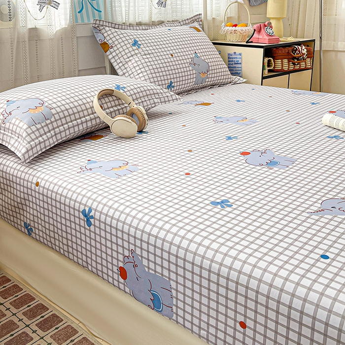 91家纺网 家纺一手货源 找家纺 大柏树 2026新款全棉纯棉13376印花单床笠单品床笠床笠单件 活力小象