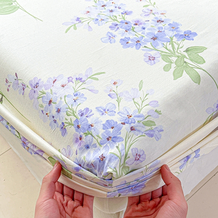 91家纺网 家纺一手货源 找家纺 大柏树 2026新款全棉纯棉13376印花单床笠单品床笠床笠单件 花织梦紫