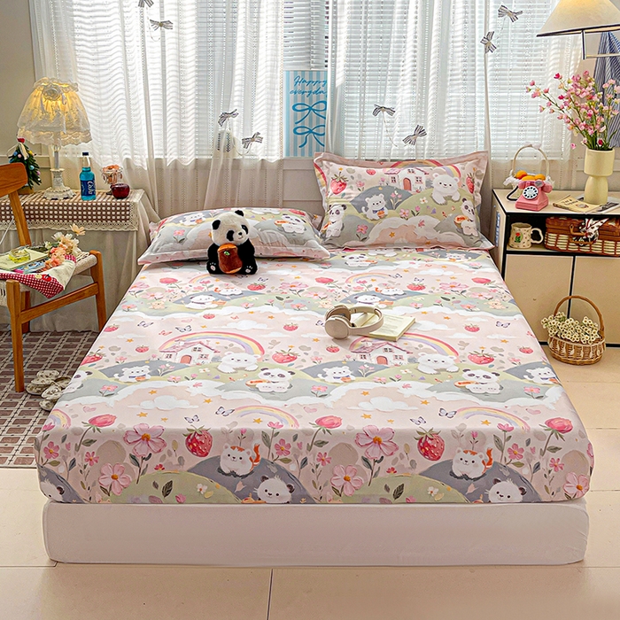 91家纺网 家纺一手货源 找家纺 大柏树 2026新款全棉纯棉13376印花单床笠单品床笠床笠单件 花间小熊