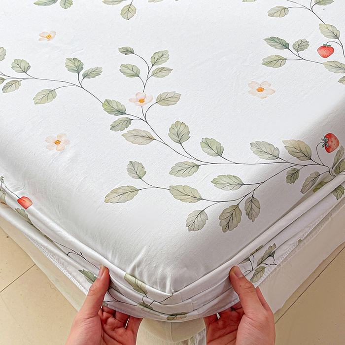 91家纺网 家纺一手货源 找家纺 大柏树 2026新款全棉纯棉13376印花单床笠单品床笠床笠单件 花自红-绿