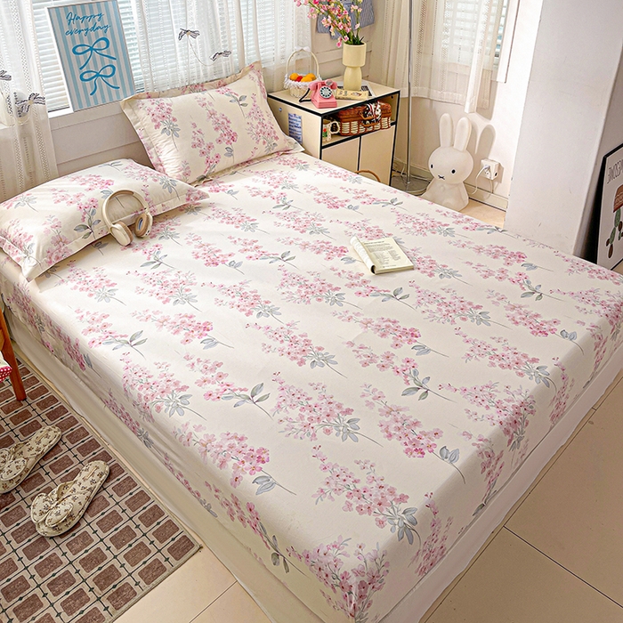 91家纺网 家纺一手货源 找家纺 大柏树 2026新款全棉纯棉13376印花单床笠单品床笠床笠单件 花织梦粉