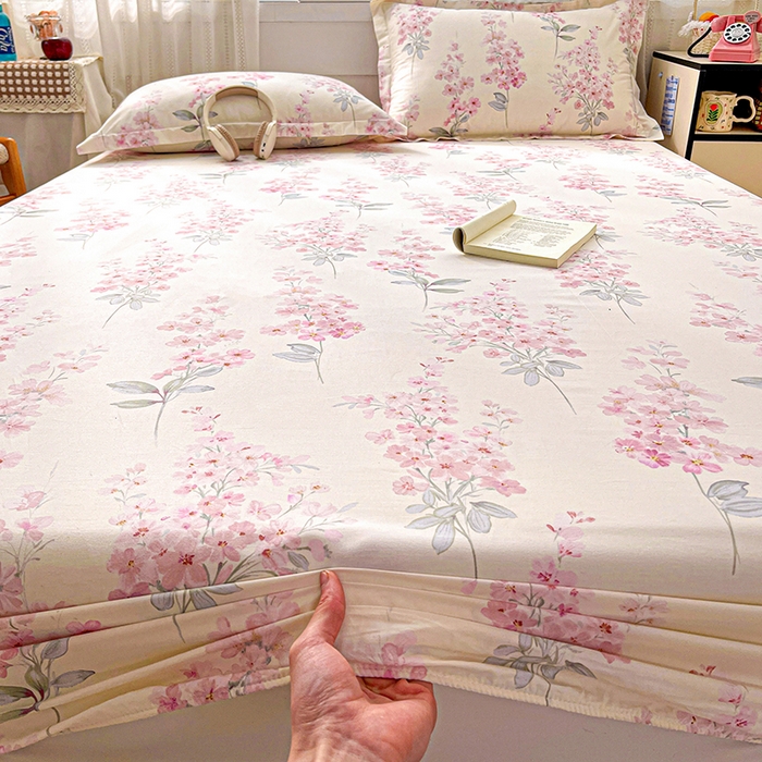 91家纺网 家纺一手货源 找家纺 大柏树 2026新款全棉纯棉13376印花单床笠单品床笠床笠单件 花织梦粉