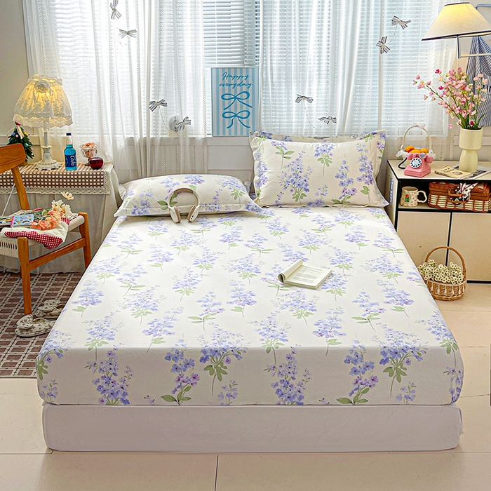 91家纺网 家纺一手货源 找家纺 大柏树 2026新款全棉纯棉13376印花单床笠单品床笠床笠单件 花织梦紫