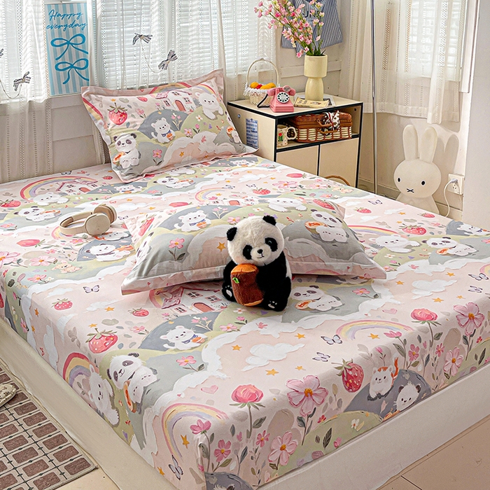 91家纺网 家纺一手货源 找家纺 大柏树 2026新款全棉纯棉13376印花单床笠单品床笠床笠单件 花间小熊