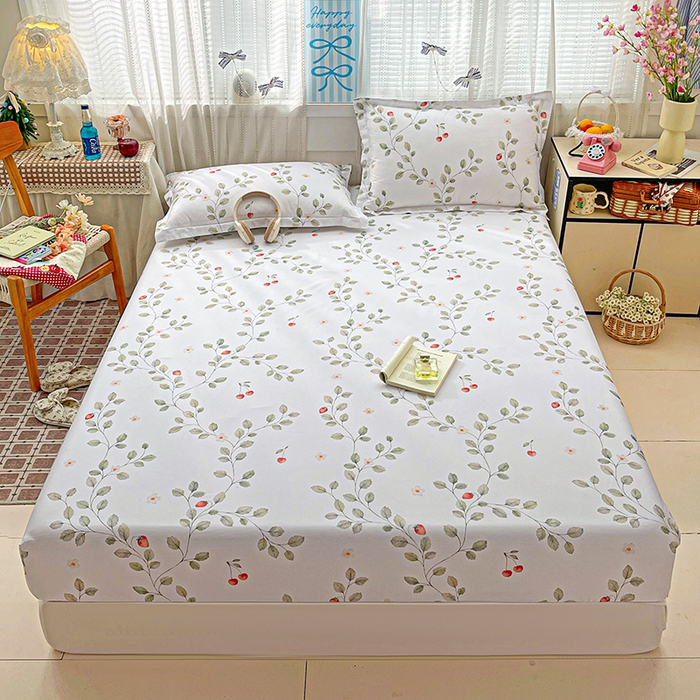 91家纺网 家纺一手货源 找家纺 大柏树 2026新款全棉纯棉13376印花单床笠单品床笠床笠单件 花自红-绿