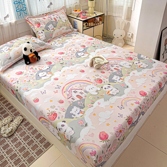 91家纺网 家纺一手货源 找家纺 大柏树 2026新款全棉纯棉13376印花单床笠单品床笠床笠单件 花间小熊