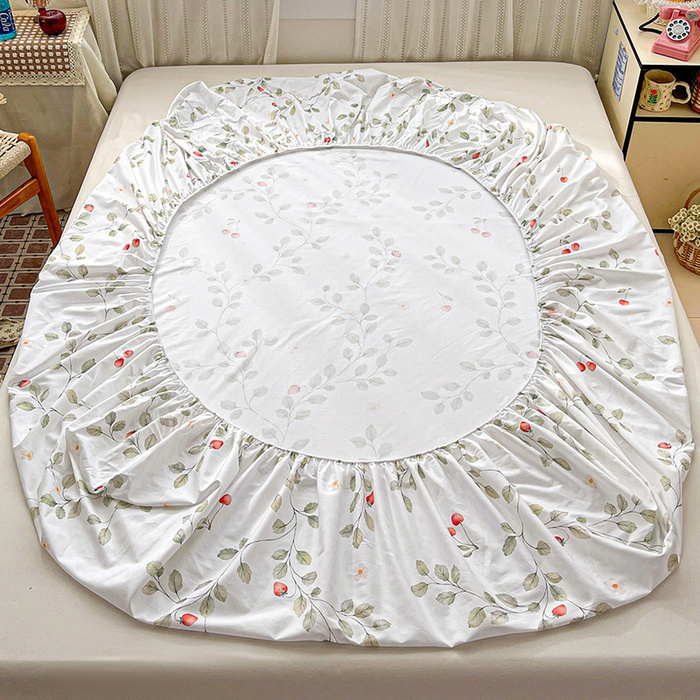 91家纺网 家纺一手货源 找家纺 大柏树 2026新款全棉纯棉13376印花单床笠单品床笠床笠单件 花自红-绿