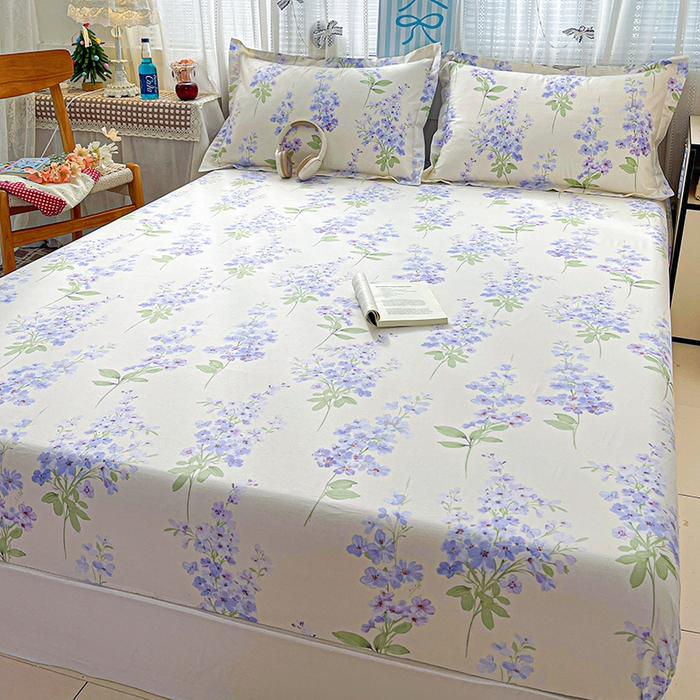 91家纺网 家纺一手货源 找家纺 大柏树 2026新款全棉纯棉13376印花单床笠单品床笠床笠单件 花织梦紫