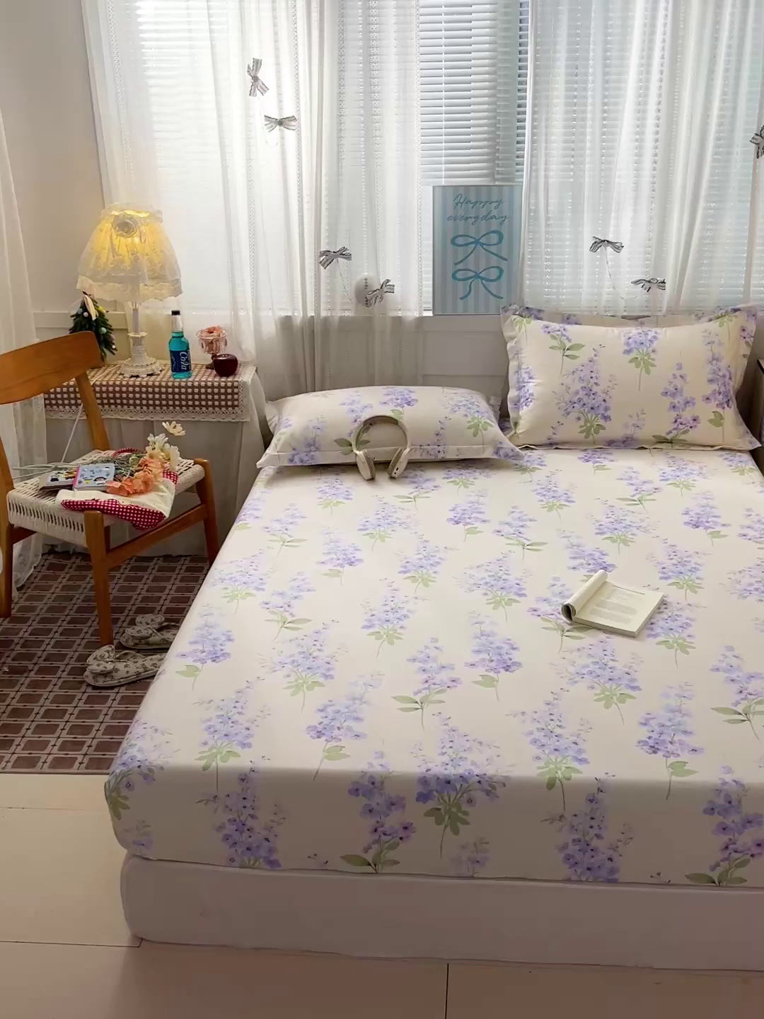 91家纺网 家纺一手货源 找家纺 大柏树 2026新款全棉纯棉13376印花单床笠单品床笠床笠单件 花织梦紫