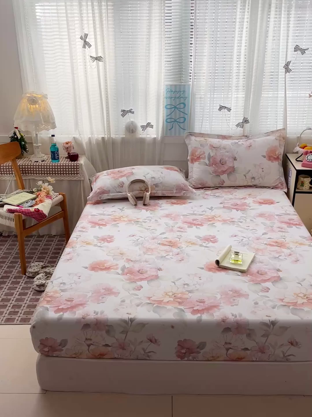 91家纺网 家纺一手货源 找家纺 大柏树 2026新款全棉纯棉13376印花单床笠单品床笠床笠单件 云纱粉