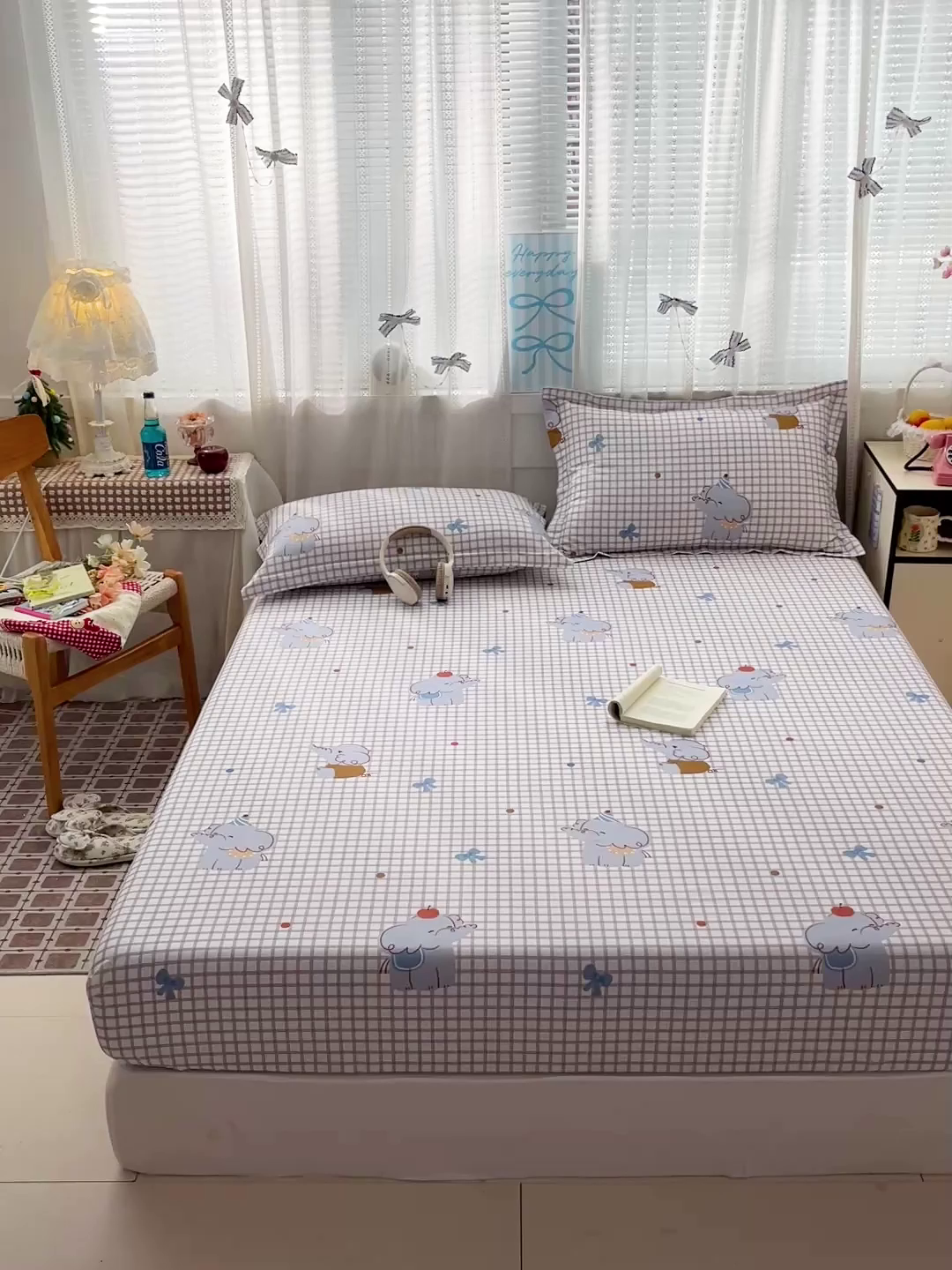 91家纺网 家纺一手货源 找家纺 大柏树 2026新款全棉纯棉13376印花单床笠单品床笠床笠单件 活力小象