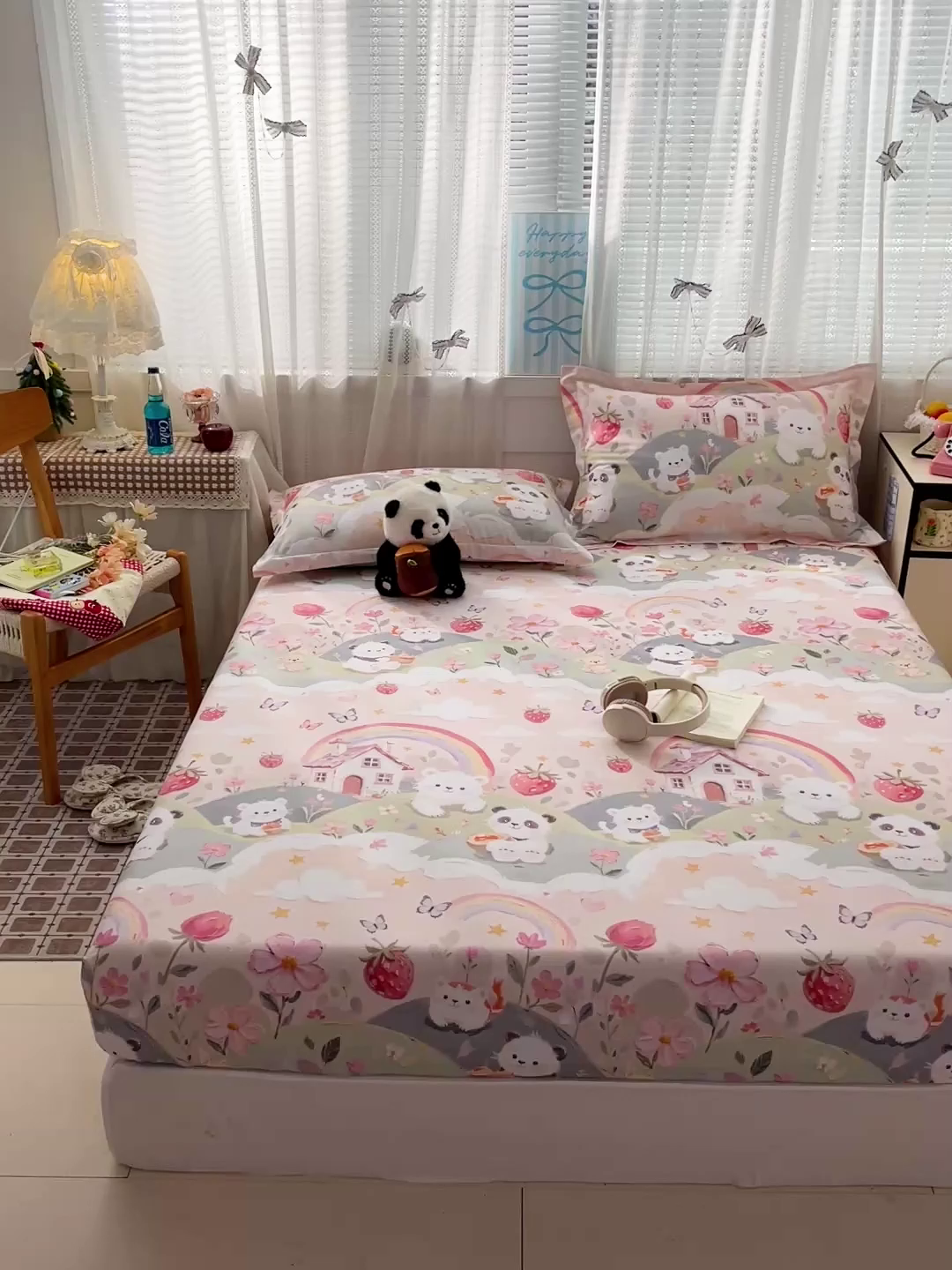 91家纺网 家纺一手货源 找家纺 大柏树 2026新款全棉纯棉13376印花单床笠单品床笠床笠单件 花间小熊