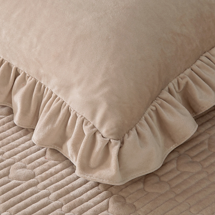 91家纺网 家纺一手货源 找家纺 莉迪娅 2026新款宝宝绒绣花床盖四件套婴儿绒纯色牛奶绒-Do系列 Do-香槟