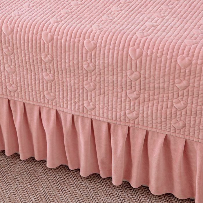 91家纺网 家纺一手货源 找家纺 莉迪娅 2026新款宝宝绒绣花床盖四件套婴儿绒纯色牛奶绒-Do系列 Do-玉色