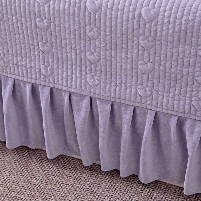 91家纺网 家纺一手货源 找家纺 莉迪娅 2026新款宝宝绒绣花床盖四件套婴儿绒纯色牛奶绒-Do系列 Do-香芋紫