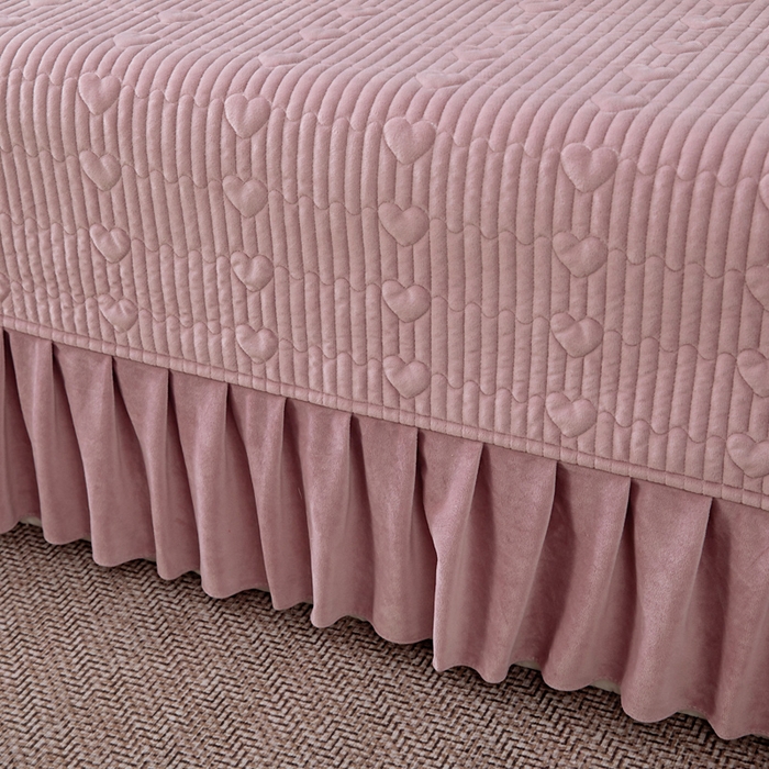 91家纺网 家纺一手货源 找家纺 莉迪娅 2026新款宝宝绒绣花床盖四件套婴儿绒纯色牛奶绒-Do系列 Do-豆沙