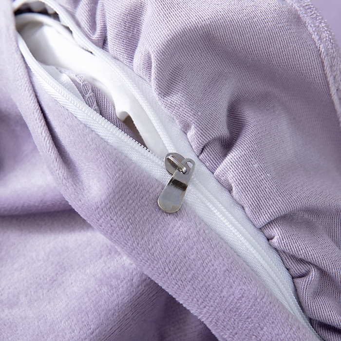 91家纺网 家纺一手货源 找家纺 莉迪娅 2026新款宝宝绒绣花床盖四件套婴儿绒纯色牛奶绒-Do系列 Do-香芋紫