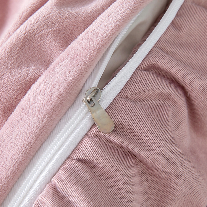 91家纺网 家纺一手货源 找家纺 莉迪娅 2026新款宝宝绒绣花床盖四件套婴儿绒纯色牛奶绒-Do系列 Do-豆沙