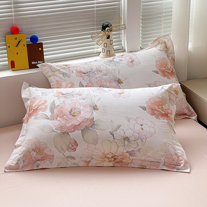 大柏树 2026新款全棉纯棉13376印花单枕套单品枕套枕套单件 云纱粉