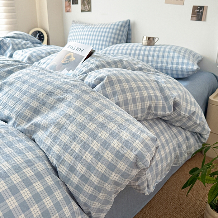 91家纺网 家纺一手货源 找家纺 大柏树 2026新款全棉纯棉水洗棉四件套 奶油兰