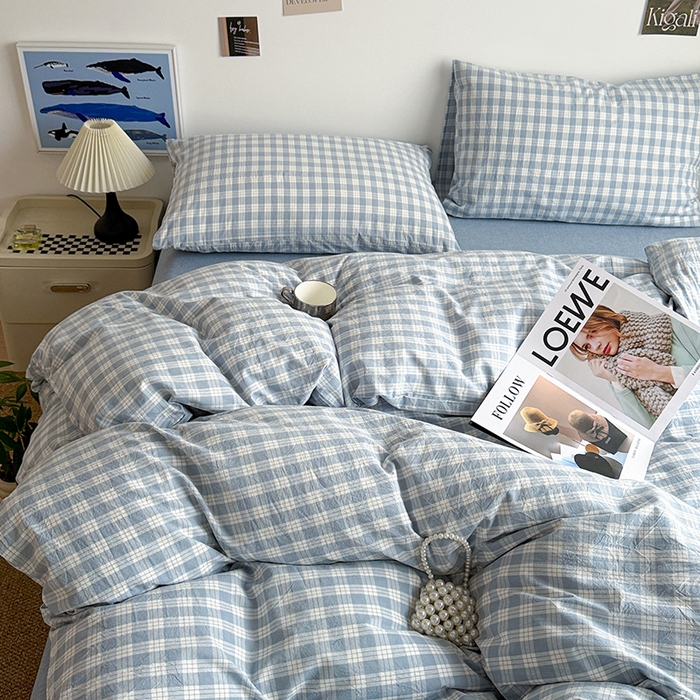 91家纺网 家纺一手货源 找家纺 大柏树 2026新款全棉纯棉水洗棉四件套 奶油兰