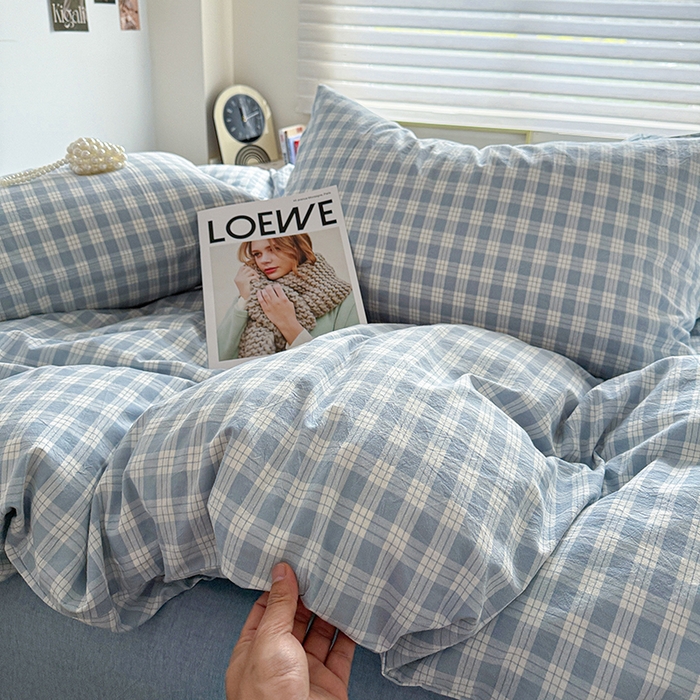 91家纺网 家纺一手货源 找家纺 大柏树 2026新款全棉纯棉水洗棉四件套 奶油兰