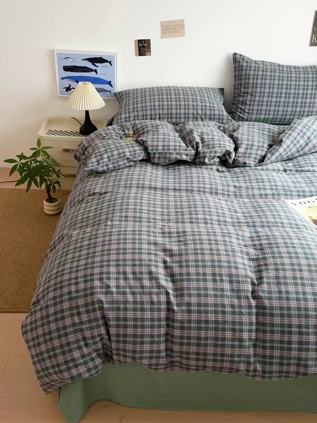 91家纺网 家纺一手货源 找家纺 大柏树 2026新款全棉纯棉水洗棉四件套 维尼蓝