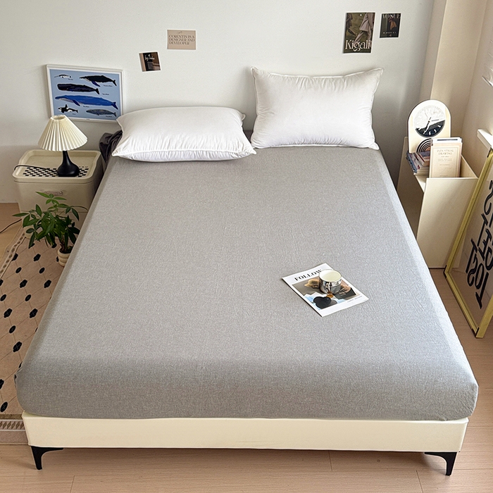 91家纺网 家纺一手货源 找家纺 大柏树 2026新款全棉纯棉水洗棉四件套 浣花灰