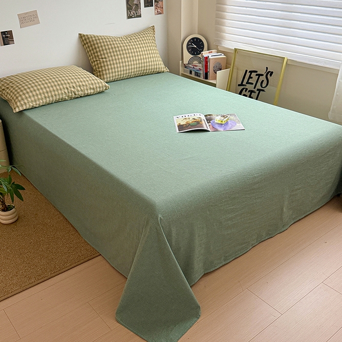 91家纺网 家纺一手货源 找家纺 大柏树 2026新款全棉纯棉水洗棉四件套 浣花绿