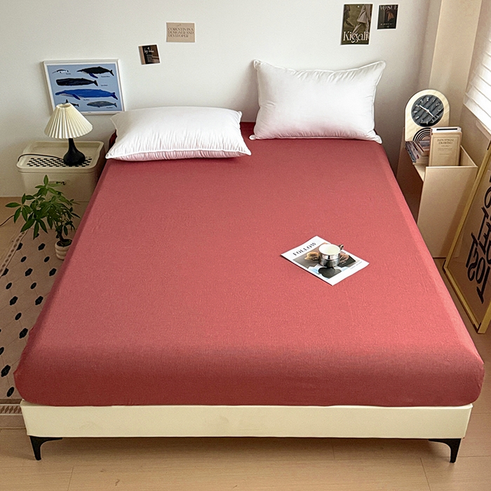 91家纺网 家纺一手货源 找家纺 大柏树 2026新款全棉纯棉水洗棉四件套 布雷红